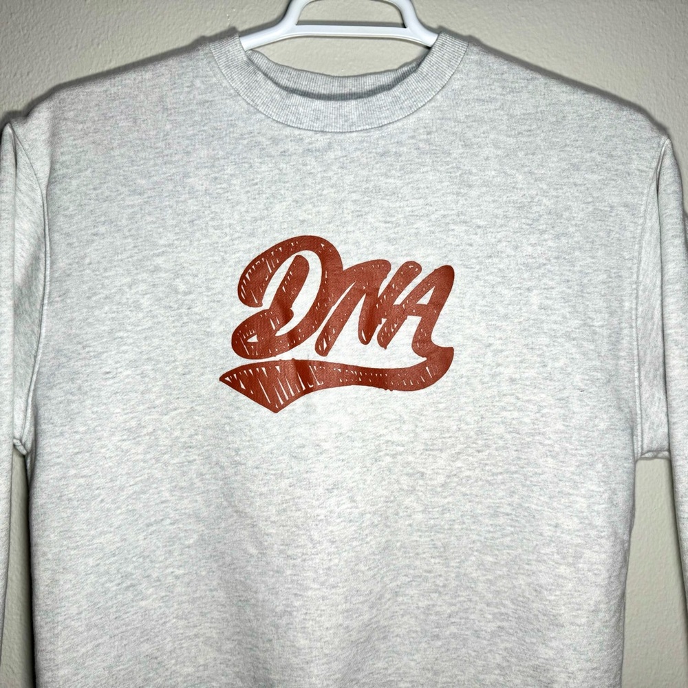 Official BTS DNA Varsity Sweatshirt 03 Big Hit Ent. Women’s Large Gray - Picture 3 of 9